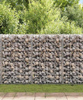 Heavy Duty Galvanized Gabion Wall Basket 236 X 11.8 X 59 Inch filled with rocks for privacy screens and landscaping.