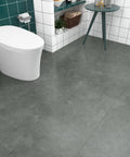 Bathroom with Marble Grey Peel And Stick Vinyl Floor Tiles 12x12 Inch Pack Of 20 Self Adhesive Waterproof Flooring installed