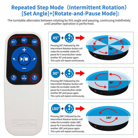 Remote Controlled Motorized Turntable For Photography And Display 360 Degree Spinning Platform with rotation settings.