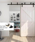 7ft Ceiling Mount Sliding Barn Door Hardware Kit For 42 Inch Wide Wooden Door, No Fuss Setup, Smooth Quiet Operation