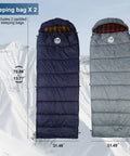 All In One Camping Gear Kit With 2 To 3 Person Dome Tent 2 Sleeping Bags showcasing navy and gray cotton sleeping bags