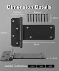 Six Inch Matte Black Steel Door Hinges 6 Pack Heavy Duty Gate Hardware With Included Screws dimensions and installation guide.