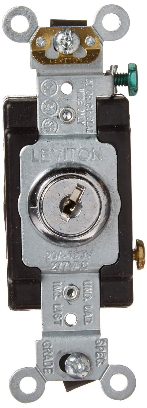 Extra Heavy Duty Key Lock Single Pole 20 Amp Switch For 120 277 Volt Use Tough Tamper Proof Quiet Operation With Chrome Lock And Keys