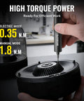 Go-To 20-In-1 Mini Electric Screwdriver Set For DIY And Electronics, All-In-One Precision Driver With 180 RPM Electric Mode And 0.35 Nm Torque, Manual 1.8 Nm, in hand driving a small device screw