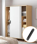 8 Pack Matte Black Aluminum Alloy Recessed Oval Sliding Door Handles For Barn Doors Closets Cabinets Drawers And Wardrobes 180mm Length Punch Free No Drill Easy Install Smooth Edges Rust Resistant Finish on white wardrobe