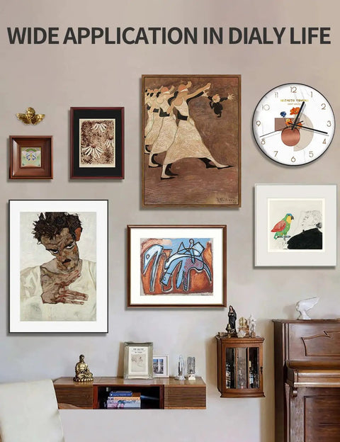 Heavy Duty Sawtooth Picture Hangers Lock Down Your Wall Art With Rust Resistant Steel Hooks For No Sweat Gallery Setup And Quick Decor Tweaks In Two Reliable Sizes displayed on a wall with various framed artworks.