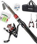 Telescopic Fishing Rod And Reel Combo Six Point Nine Feet All In One Includes Pliers Lip Gripper Spare Line Lures Hooks Carrier Bag