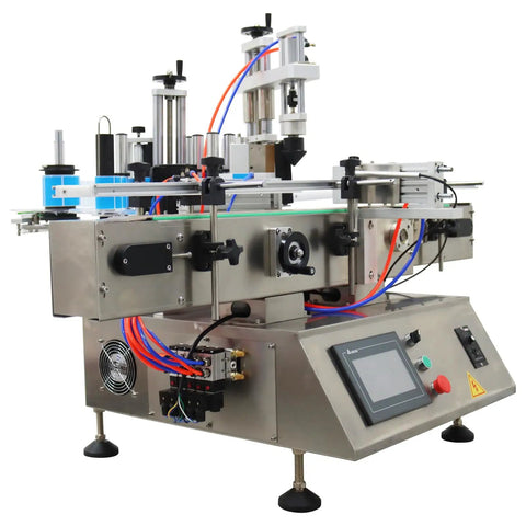 Automatic Desktop Labeling Machine Killer Speed Label Applicator For Square Round And Hexagonal Bottles Smooth Operator with control panel.