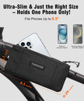 Water Resistant Top Tube Bike Bag For Phone And Cards Grab And Go Compact Frame Pouch fitting iPhone and Samsung on bike frame