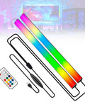 Two Pack RGB Under Monitor Lights With 353 Color Modes And Remote Control For PC Gaming Setup LED Desk Lamp