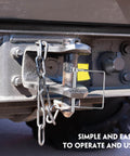 Beefy 60 Piece Set Of Safety Locking Pins, 0.25 Inch Diameter And 2.75 Inch Long, installed on trailer hitch coupler