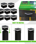 Top Shelf Solar Post Cap Lights 8 Pack Offering Easy Swap Between 3000K And 6000K Led, showing installation steps on 3x3 post.