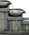 3-Tier Mosaic Tile Garden Fountain With LED Lights For Indoor Or Outdoor Patio Deck Or Porch, waterfall zen feature