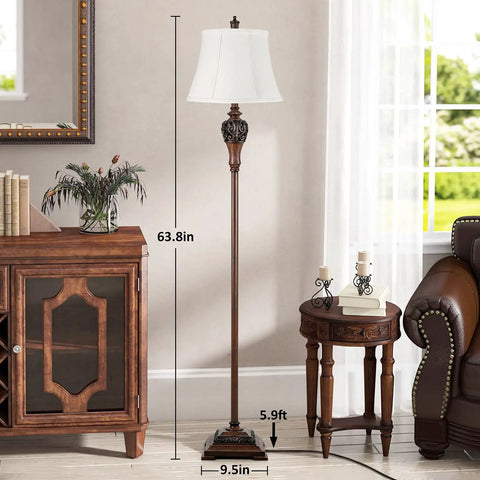 Vintage Floor Lamp With Rotary On Off Switch For Easy One Hand Use Tall Farmhouse Style Standing Lamp For Living Room