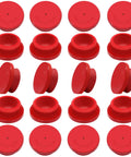 Red 1-1/8 Inch vented hubcap rubber plugs for trailer wheel covers replacement fits Stemco 359-5990, assorted angles