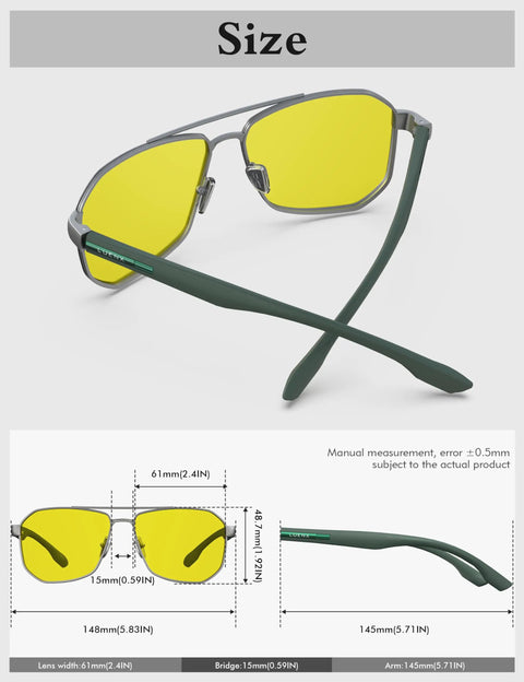 Top Tier Night Vision Driving Glasses Featuring Square Polarized Yellow Lenses That Straight Up Crushes Headlight Glare And Saves Your Peepers From Road Fatigue For Safe Night Drives