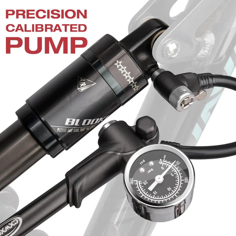 High Pressure Bike Shock Pump 300 PSI With Gauge For Mountain Bike Front Fork And Rear Suspension No Loss Air Pump