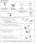 Installation instructions for 5 Inch Anti Clog High Pressure Dual Shower Head With Handheld Spray, featuring package contents and setup steps.
