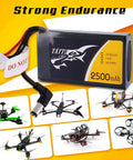 7.4V 2500mAh 2S LiPo Battery Pack For Fat Shark Goggles With DC5.5mm Plug And LED Power Indicator, drone examples shown