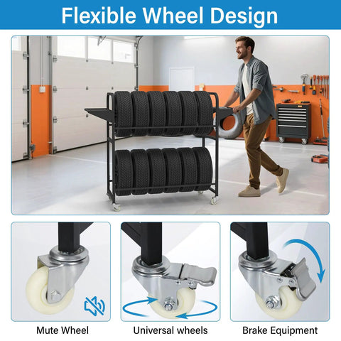 Ultimate Garage Game Changer Heavy Duty Tire Storage Rack Comes With Anti Dust Cover To Stash Your Car Or Motorcycle Rubber Securely Stores Up To Four Wheels At 44 Inches Keeps Garage Tidy And Protects From Dirt