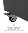 Close-up of lockable wheel on Patio Umbrella Base WK4500 With 4 Lockable Wheels 1100 Lbs Heavy Duty Steel Weighted Base