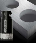 Dry diamond core drill bit for tile, 1-3/8 in (35 mm) size, black metal body with diamond grit edge
