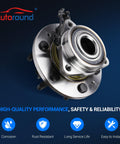 Front Wheel Hub And Bearing Assembly Set For 4x4 4WD Chevy Tahoe Suburban Silverado Avalanche GMC Yukon XL Sierra 1500 Cadillac Escalade ESV EXT 2007 To 2014 shown from top side