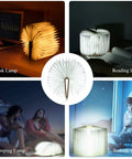 Wooden Book Light Foldable Reading Lamp With 3 Color LED Bookish Glow That Hits Portable Paper Shade Book Decor For Home Or Travel Cozy Gift
