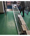 Roller Conveyor System With 2.5 Cm Galvanized Steel Rollers, Durable Unloading Solution For Warehouse Delivery And Material Handling, Over 150 Cm Length That Splices, 30 To 40 Cm Wide Steel Frame, Built For DIY And Industrial Use, moving boxes in warehouse