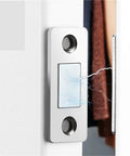 Magnetic Cabinet Catches Set For Quick Snug Closures Invisible Door Latches That Keep Cabinets Shut Tight gold finish close-up view