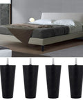 4 Pack 4.6 Inch Plastic Sofa Legs With M8 Screws, Tapered Replacement Furniture Feet installed on a bed