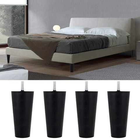 4 Pack 4.6 Inch Plastic Sofa Legs With M8 Screws, Tapered Replacement Furniture Feet installed on a bed