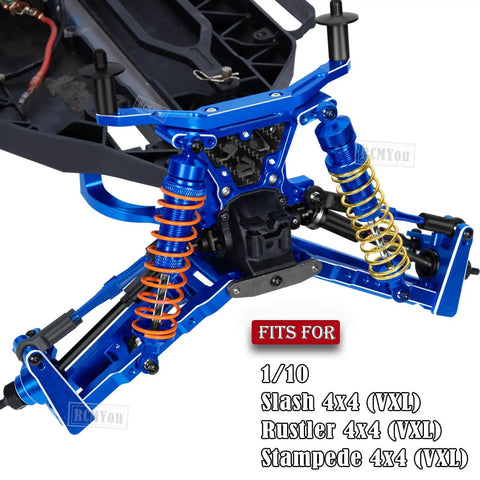 Alloy Front And Rear Suspension Arm Upgrade Kit For 1/10 Slash 4x4 VXL, Stampede 4x4 VXL, Rustler 4x4 VXL, And Hoss 4x4 VXL