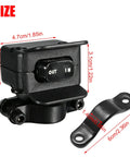 Heavy Duty 12V Winch Switch With Mounting Bracket Featuring Thumb Control Rocker For Atv Utv And 4 Wheeler close-up view with dimensions.