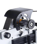 Close-up of the Shop Ready Variable Speed Belt Sander Grinder With Three Polishing Discs for detailed work mechanisms.