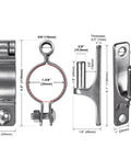 304 Stainless Steel Gate Hinges Two Pack Heavy Duty One And Three Eighths Inch Pipe Hinge With Five Eighths Inch Pin Wall Mount