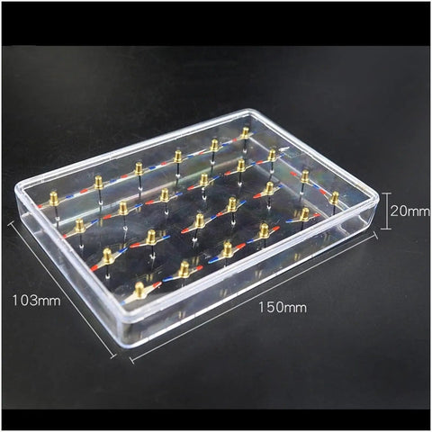 Hands On Magnetic Field Demonstration Plate Kit For Physics Class Transparent cuboid with 24 steel needles, dimensions shown: 150x103x20mm.