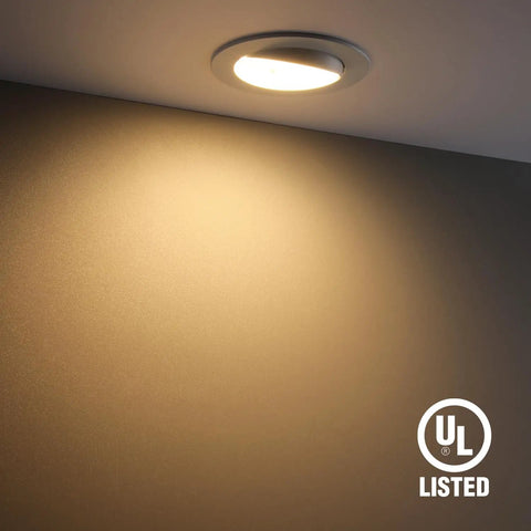 4 Inch Retrofit LED Gimbal Recessed Light Pack Of Four Dimmable Adjustable Downlight With Swivel Eyeball, 3000K Warm White, CRI 90 Plus