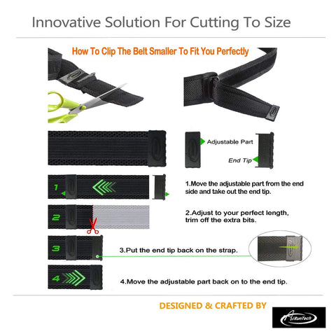Instructions to adjust and cut Upgraded No Bounce Hydration Belt With Cut-To-Size Strap For Men And Women, Secure Fit