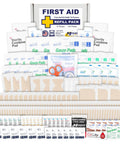 MFASCO First Aid Kit Refill Pack; 180+ items for small/med boxes; gauze pads, bandages, antiseptics; compact 10x7x3 in