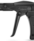 Side view of Zip Tie Gun And Cable Tie Install Tool with Adjustable Tension No Fuss Built In Cutter, black color.