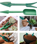 7 Piece Mini Handheld Seed Spreader Kit With Adjustable Speeds 12 Hole Dibber and tools for planting and seedling in pots