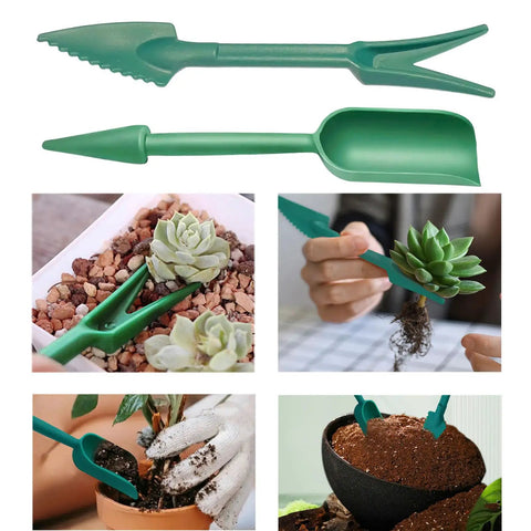 7 Piece Mini Handheld Seed Spreader Kit With Adjustable Speeds 12 Hole Dibber and tools for planting and seedling in pots