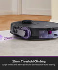 Robot Vacuum And Mop Combo With 10,000Pa Suction And Self-Emptying Dock climbing 20mm threshold on floor