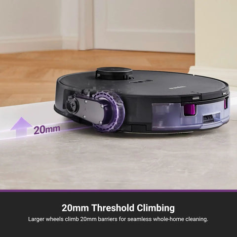 Robot Vacuum And Mop Combo With 10,000Pa Suction And Self-Emptying Dock climbing 20mm threshold on floor