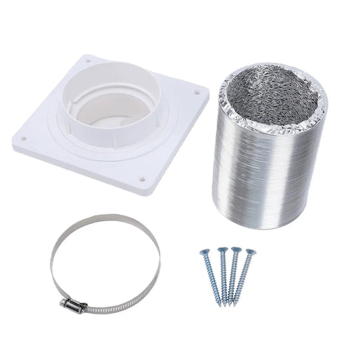 Get Your Washer And Dryer Setup Locked In Tight With This Awesome Estink 4 Inch Vent Kit. The Flex Aluminum Hose Is Super Chill And Comes With A Rotate Lock That Makes Installation A Breeze For Any Bathroom Or Laundry Room Fan Project Plus You Get A 4-inch aluminum dryer vent kit with hose, wall plate, clamp, and screws