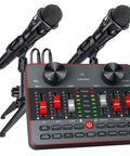 Podcast Setup Bundle For Two Mics TikTok Live Streaming Content Creator Kit with audio interface mixer and microphones