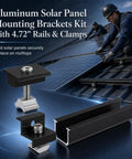 Aluminum Solar Panel Mounting Brackets Kit With 4.72 Inch Rails And Clamps installation detail on rooftop
