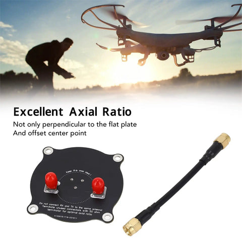 Pro Grade 5.8GHz FPV Triple Feed Patch Antenna 9.4dBi High Gain Circularly Polarized For FPV Racing Drones with cable attachment
