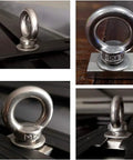 Rugged Heavy Duty Stainless Steel Eye Bolt Tie Down Anchor Kit For Roof Rack And 4WD Awnings 4 Pack with bolts and washers